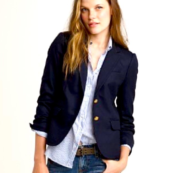 J. Crew Factory Jackets & Blazers - J. Crew Navy Wool Blend Fitted Blazer